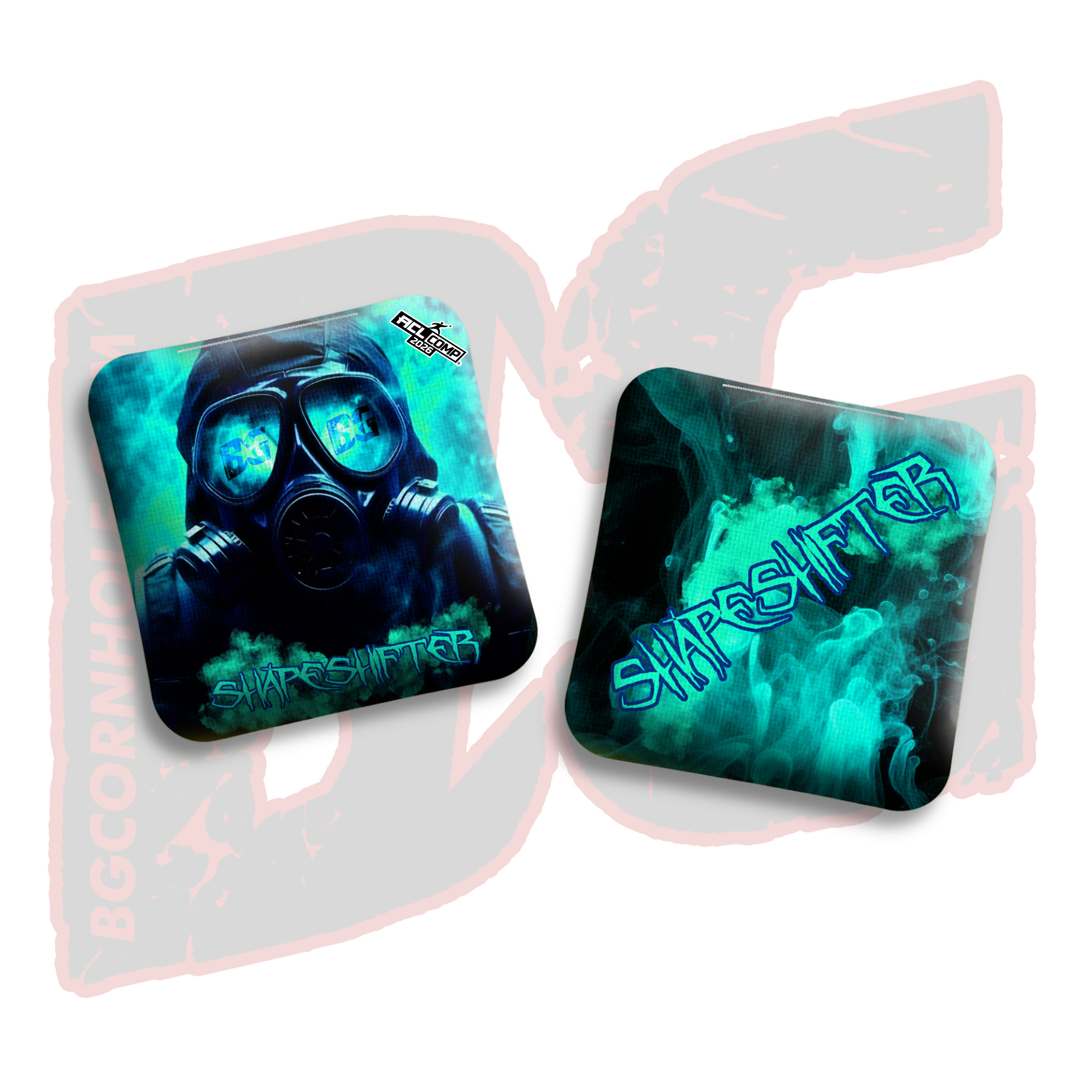 2026 BG Comp Shapeshifter - "Gas Mask" - ACL Comp Stamped Cornhole Bags - SET OF 4 BAGS