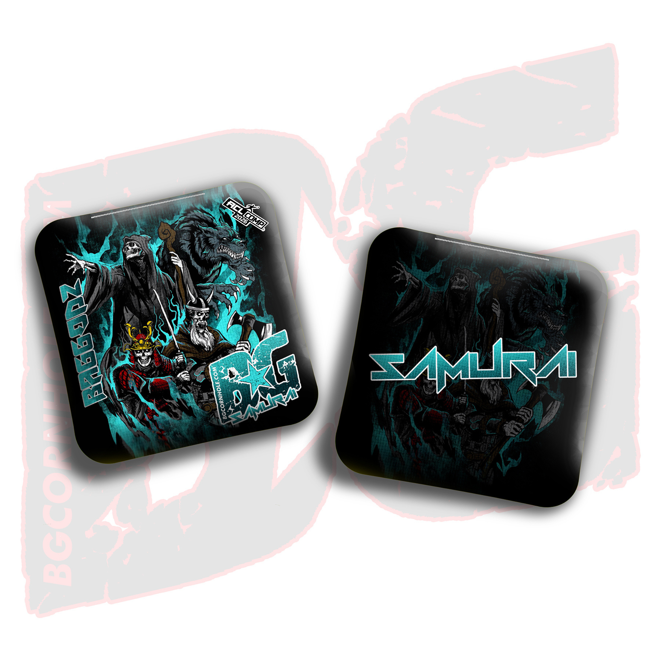 2026 BG Comp Samurai - "Rock Godz" - ACL Comp Stamped Cornhole Bags - SET OF 4 BAGS