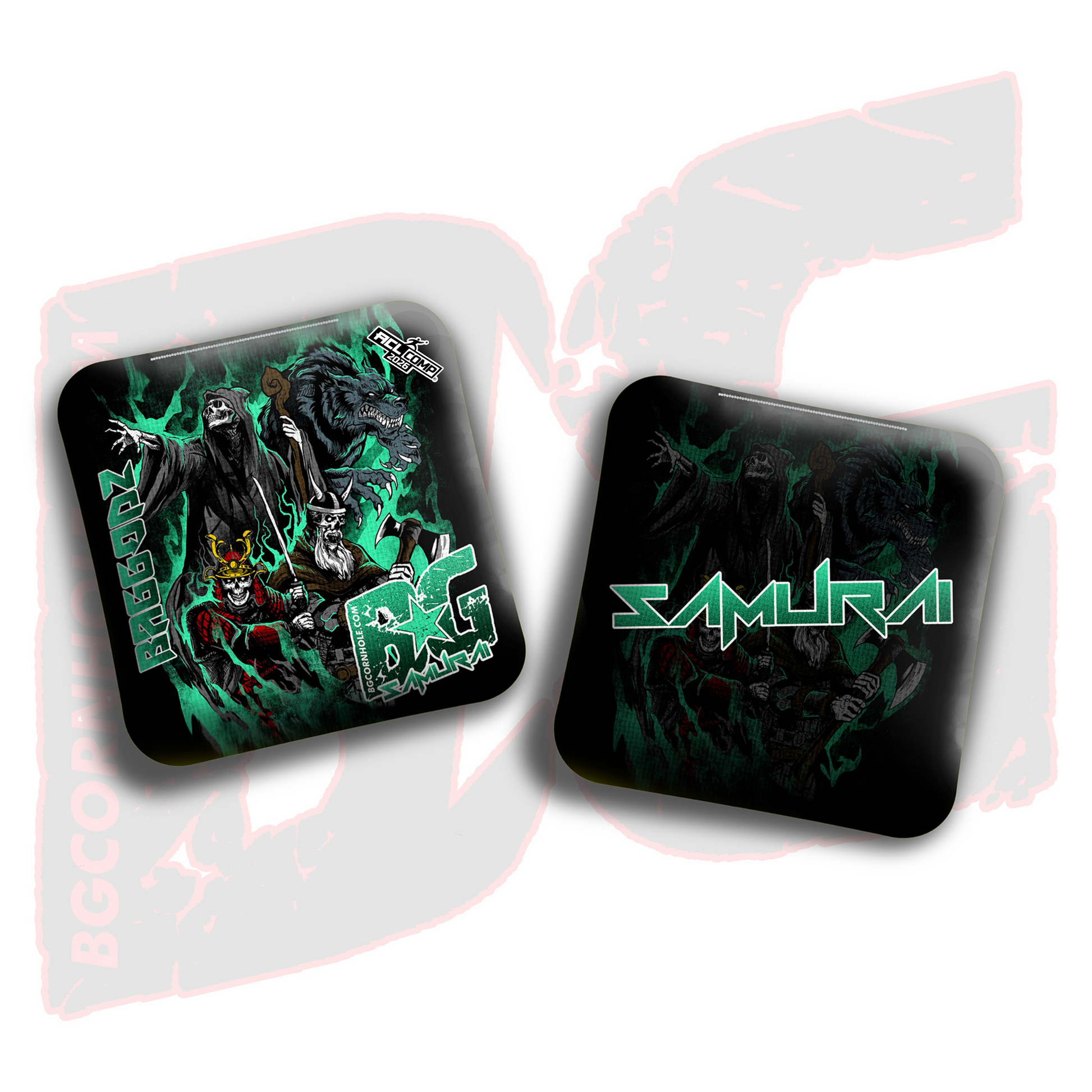 2026 BG Comp Samurai - "Rock Godz" - ACL Comp Stamped Cornhole Bags - SET OF 4 BAGS