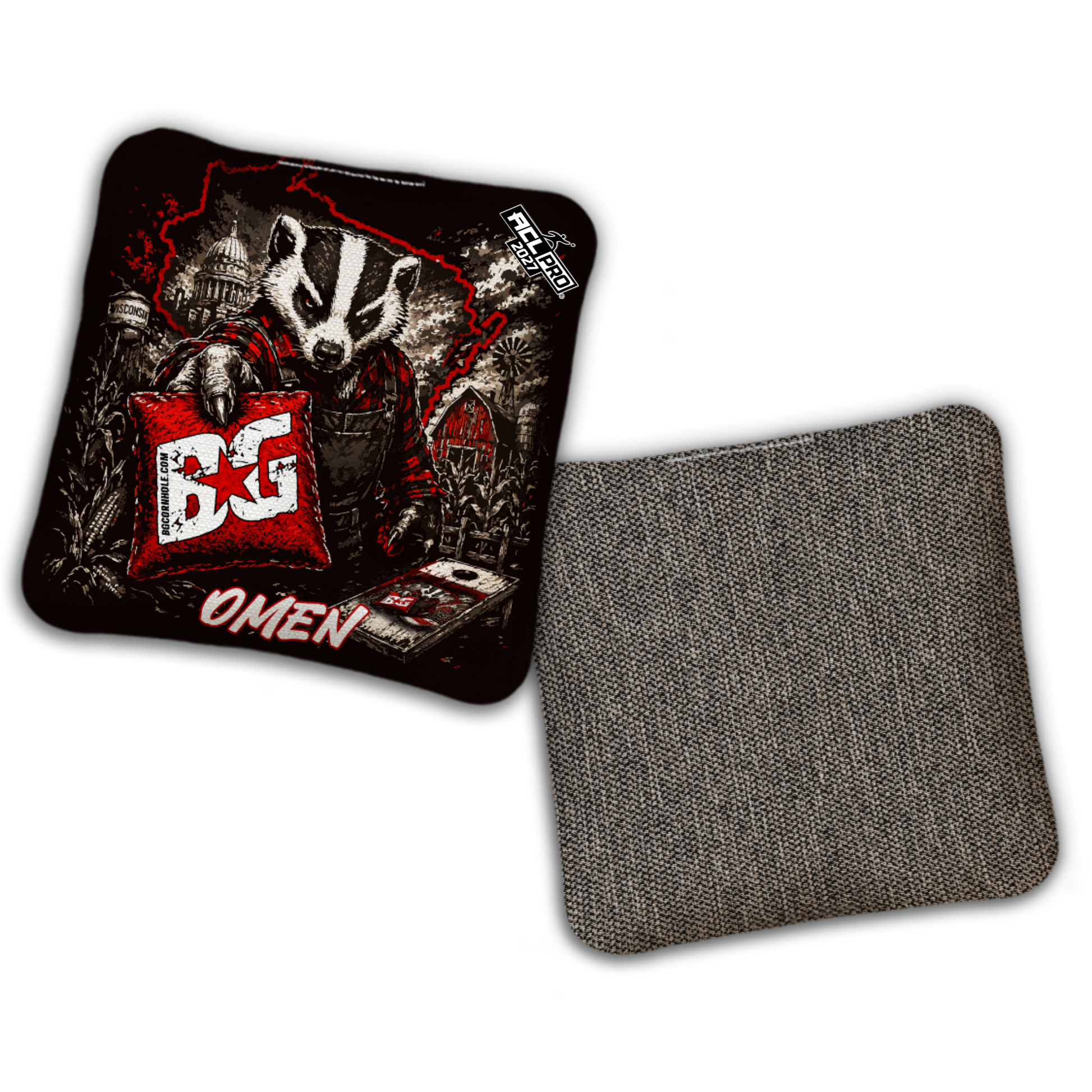 2027 BG Multiple Bag Models "Badger State Bagger" - ACL Pro Stamped Cornhole Bags - SET OF 4 BAGS