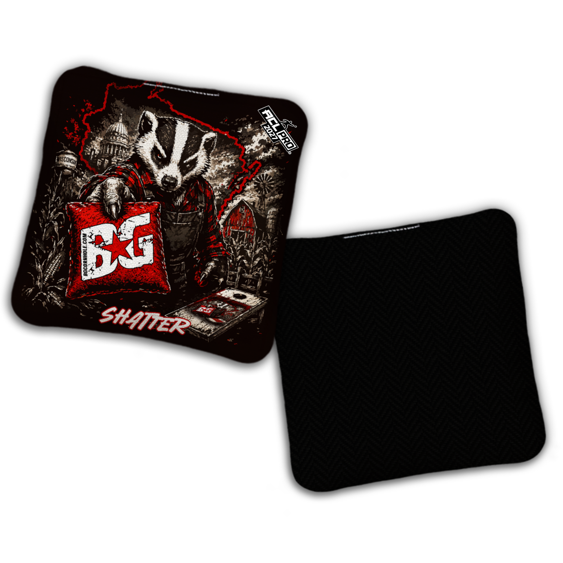 2027 BG Multiple Bag Models "Badger State Bagger" - ACL Pro Stamped Cornhole Bags - SET OF 4 BAGS