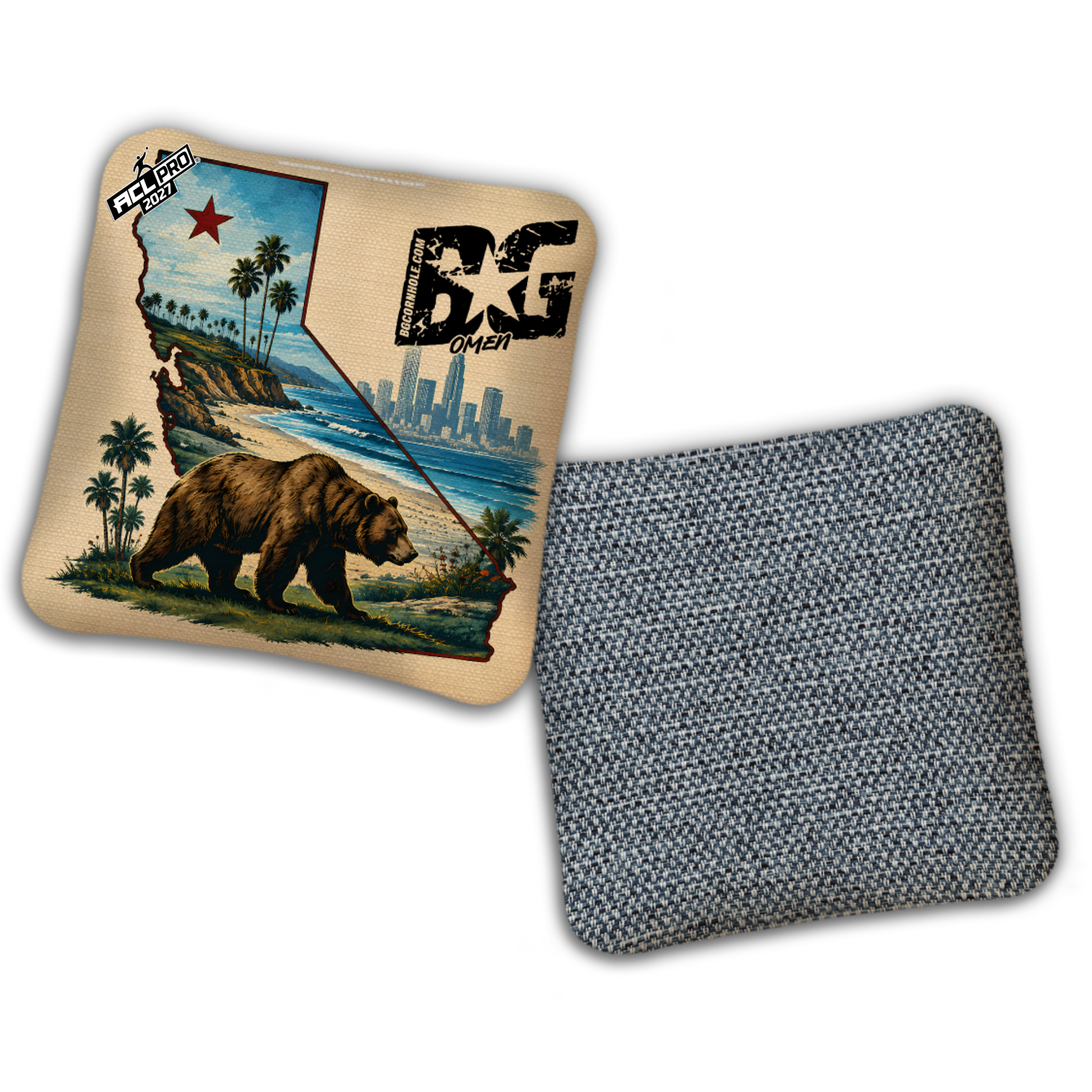 2027 BG Multiple Bag Models "Cali Bear" - ACL Pro Stamped Cornhole Bags - SET OF 4 BAGS