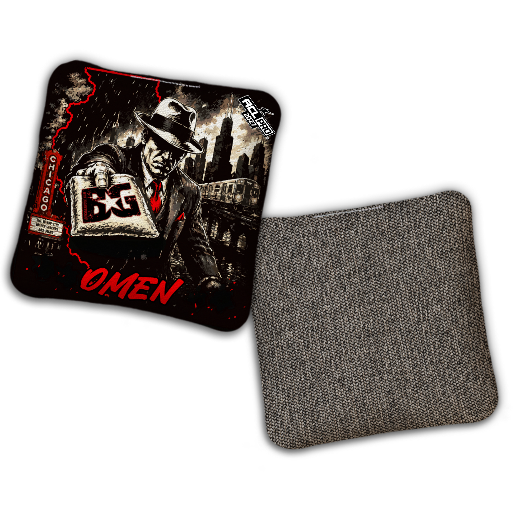 2027 BG Multiple Bag Models "Chicago Hitman" - ACL Pro Stamped Cornhole Bags - SET OF 4 BAGS