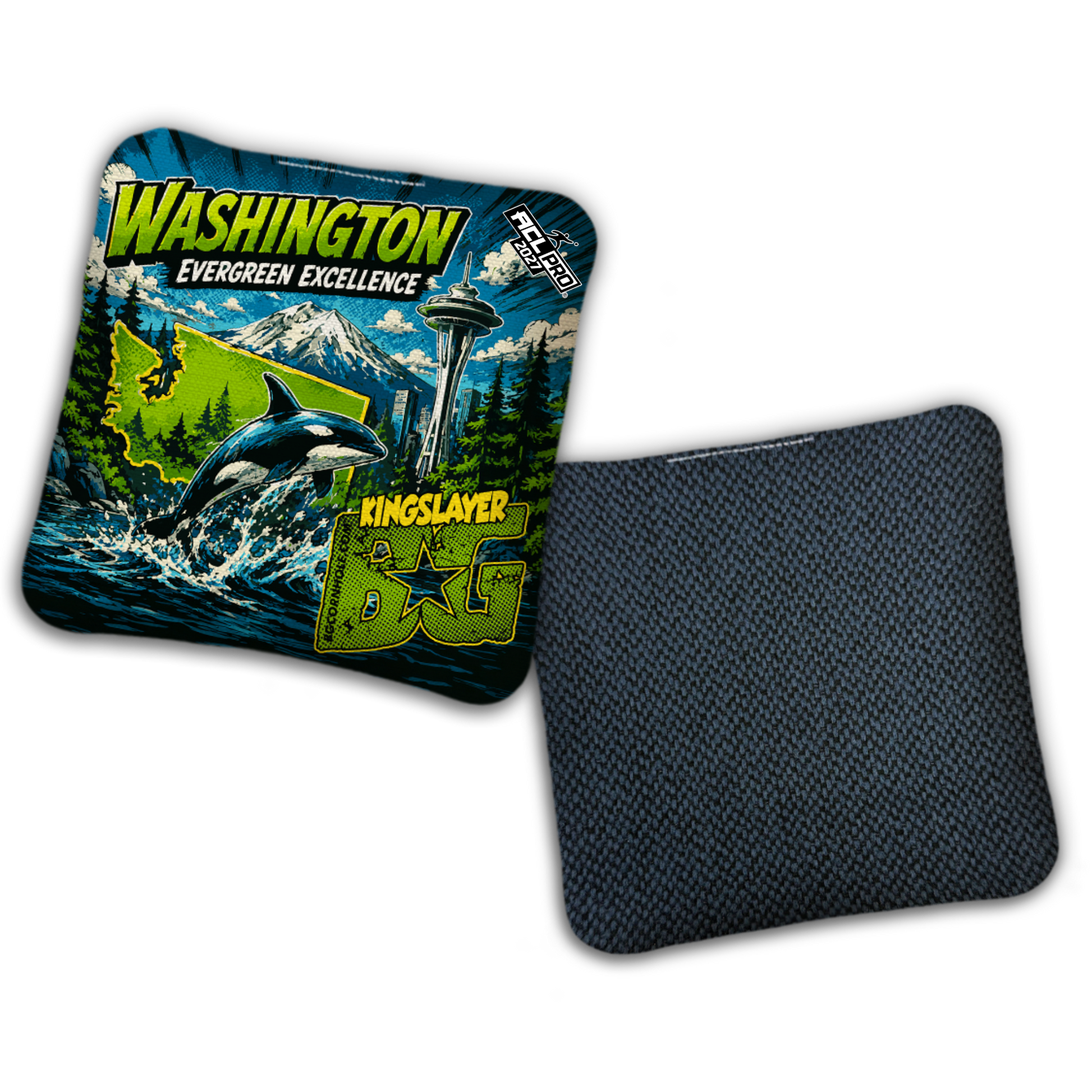 2027 BG Multiple Bag Models "EVERGREEN EXCELLENCE WA" - ACL Pro Stamped Cornhole Bags - SET OF 4 BAGS