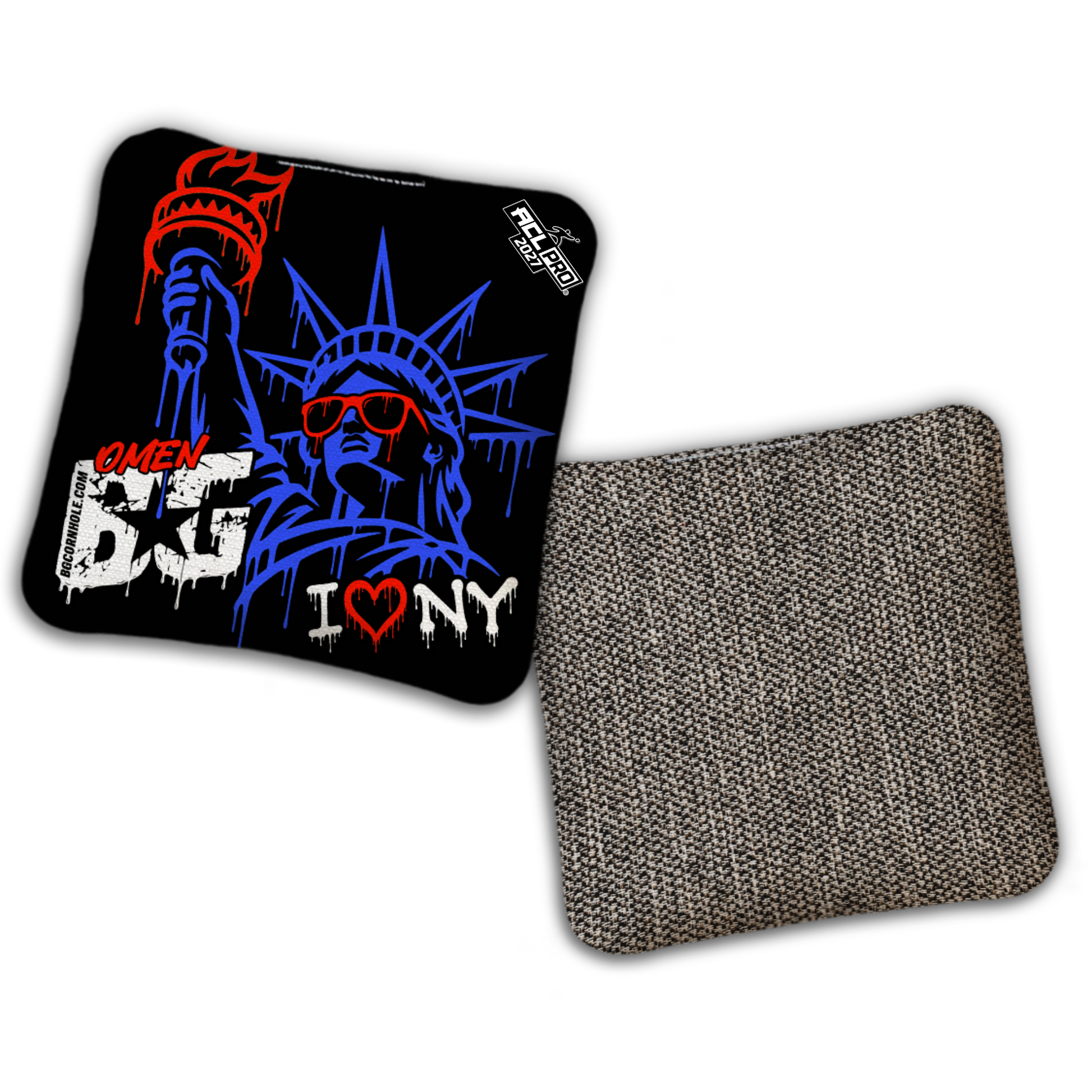2027 BG Multiple Bag Models "I Heart NY" - ACL Pro Stamped Cornhole Bags - SET OF 4 BAGS