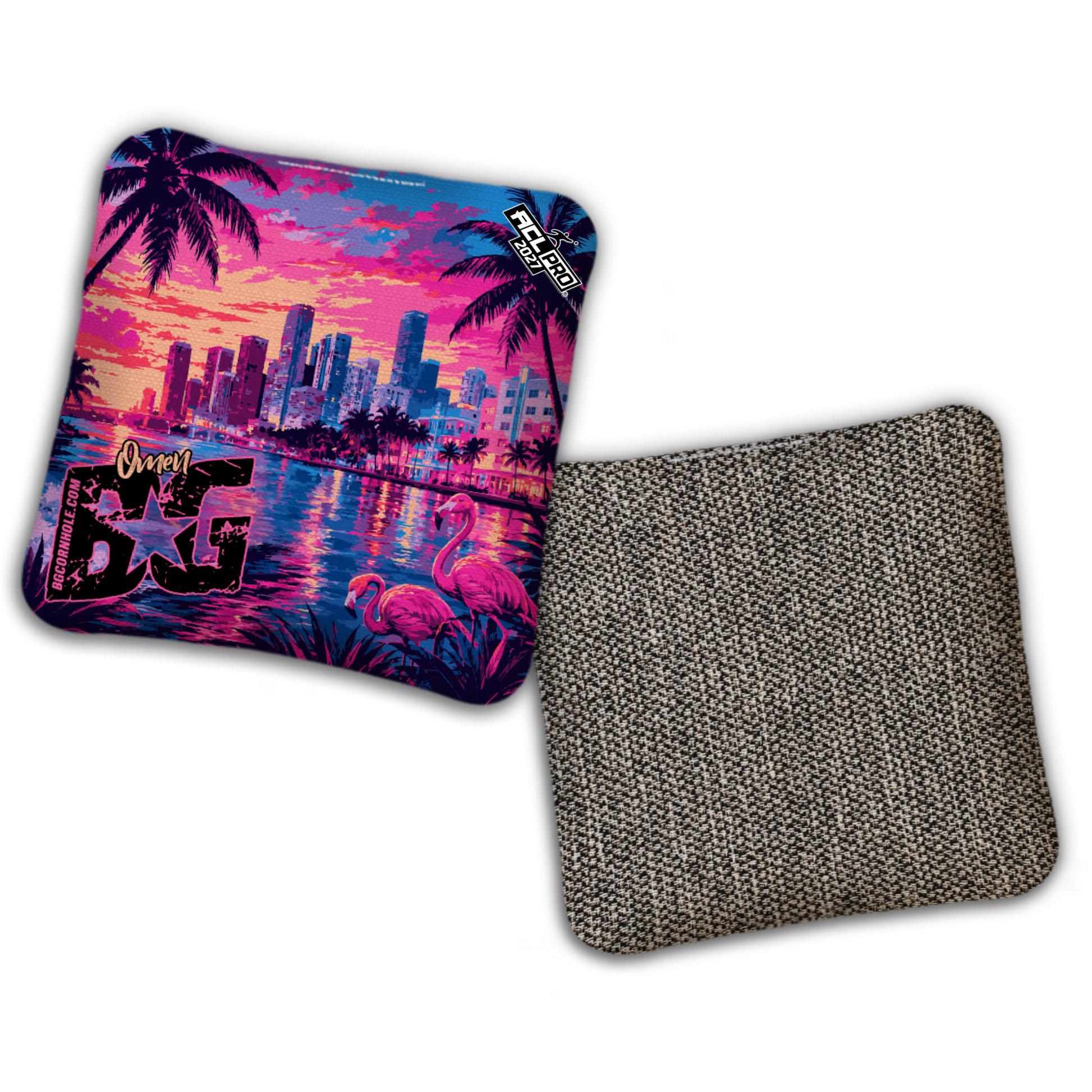 2027 BG Multiple Bag Models "Miami Vibes" - ACL Pro Stamped Cornhole Bags - SET OF 4 BAGS