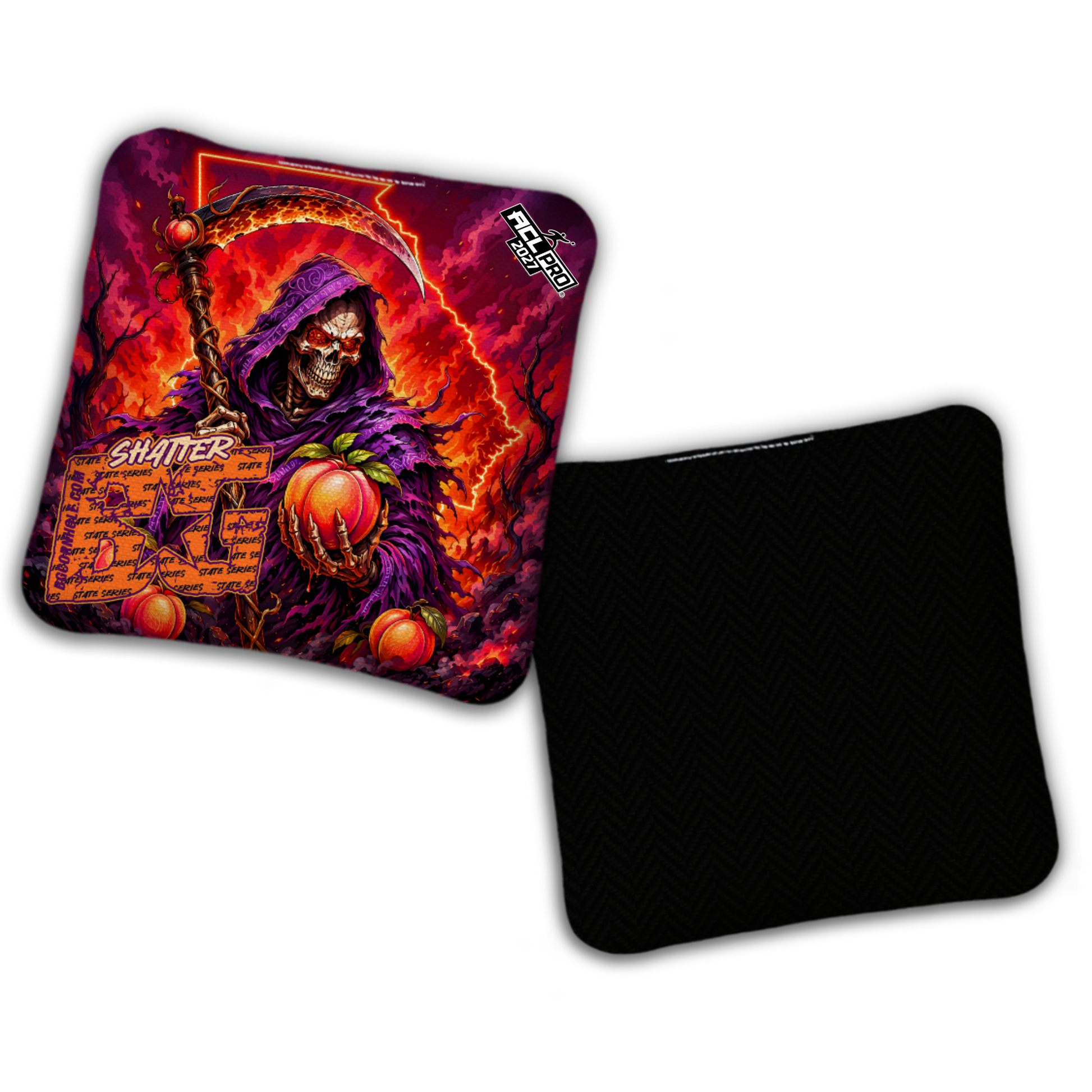 2027 BG Multiple Bag Models "PEACH REAPER" - ACL Pro Stamped Cornhole Bags - SET OF 4 BAGS