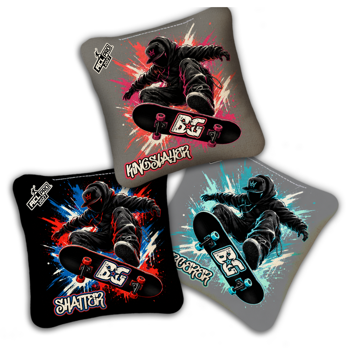 2027 BG Multiple Bag Models "BOARDGODZ" - ACL Pro Stamped Cornhole Bags - SET OF 4 BAGS