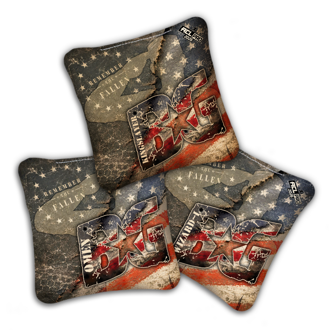Limited Edition 2026 BG Multiple Bag Models "Memorial Day" - ACL Pro Stamped Cornhole Bags - SET OF 4 BAGS