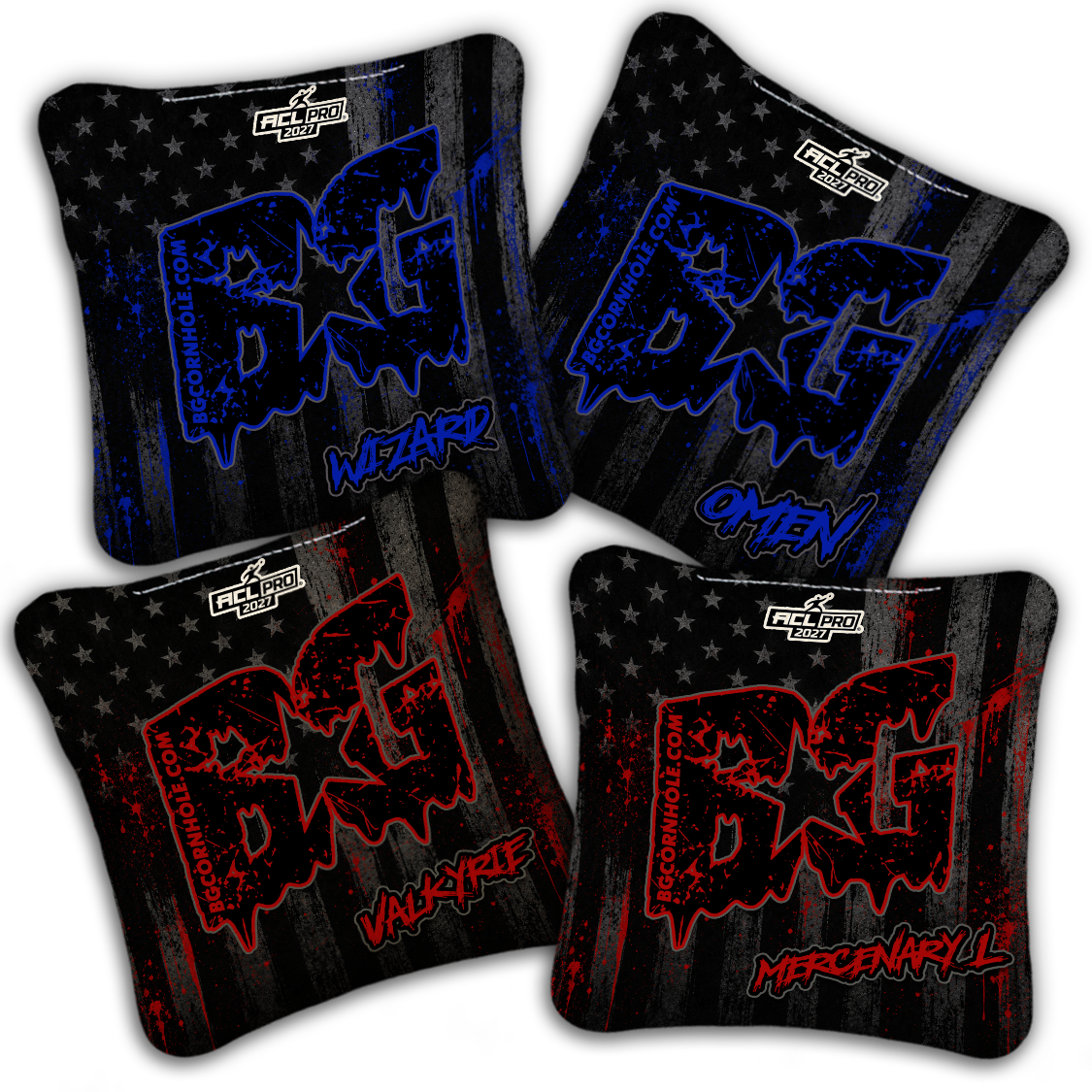 2027 BG Multiple Bag Models "AMERICAN GRIT" - ACL Pro Stamped Cornhole Bags - SET OF 4 BAGS