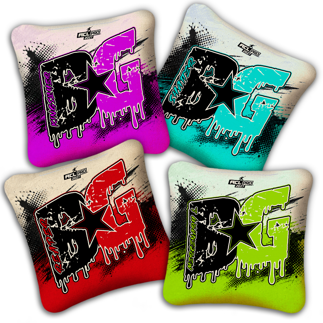 2027 BG Multiple Bag Models "GRUNGE" - ACL Pro Stamped Cornhole Bags - SET OF 4 BAGS
