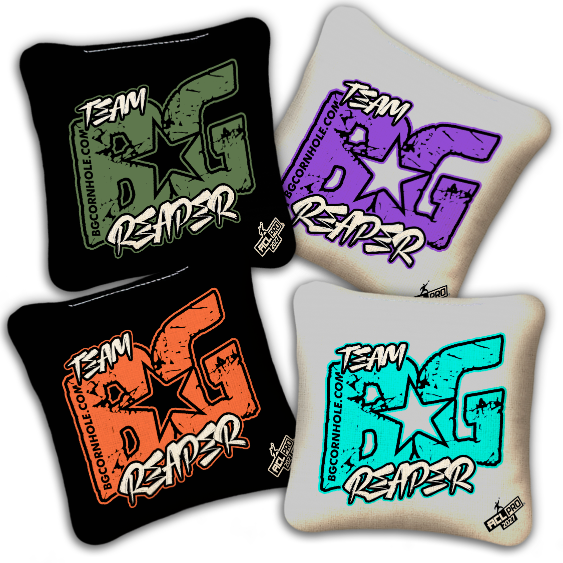 2027 BG Multiple Bag Models "REAPER ESPN THROWBACK COLORMATCH" - ACL Pro Stamped Cornhole Bags - SET OF 4 BAGS