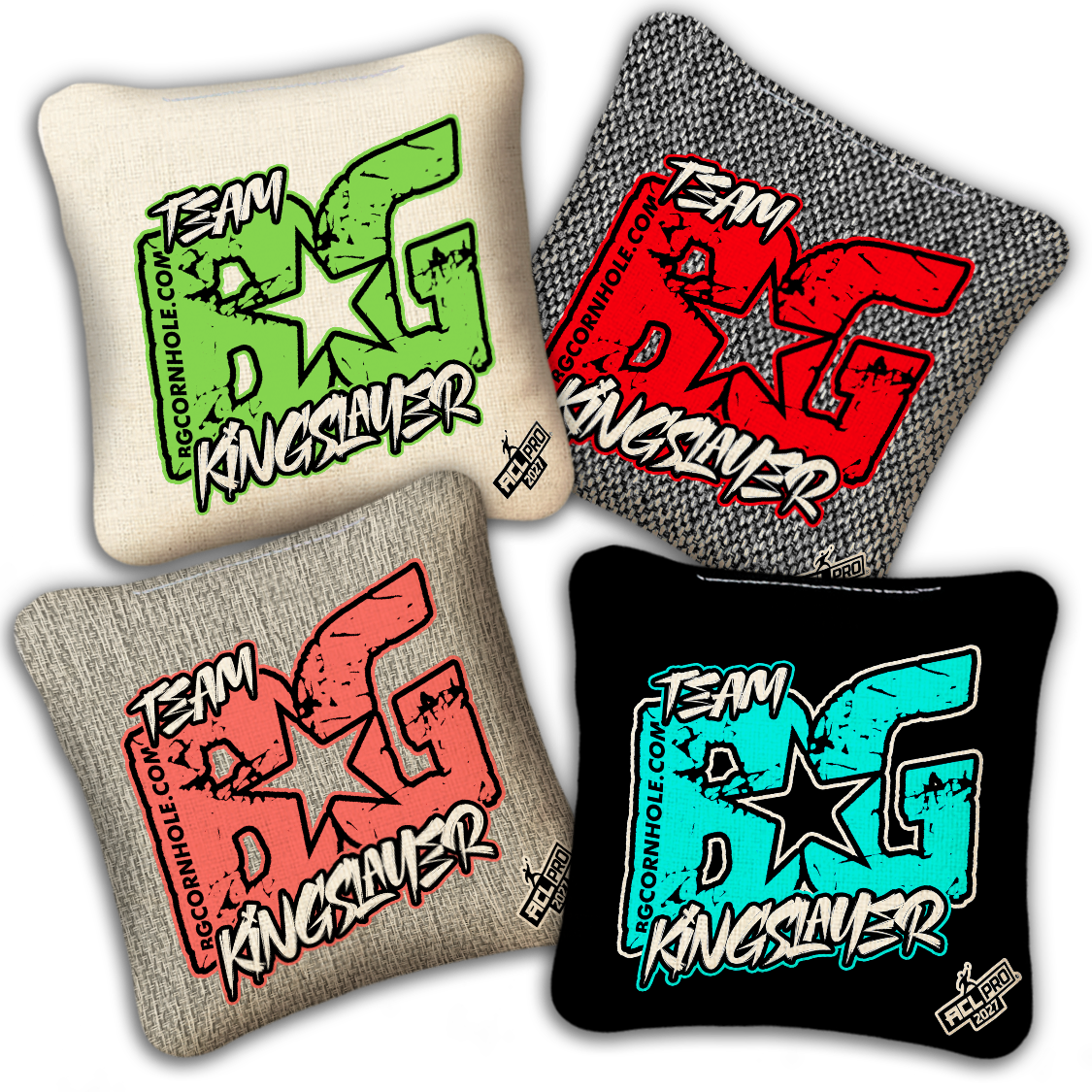 2027 BG Multiple Bag Models "KINGSLAYER ESPN THROWBACK COLORMATCH" - ACL Pro Stamped Cornhole Bags - SET OF 4 BAGS