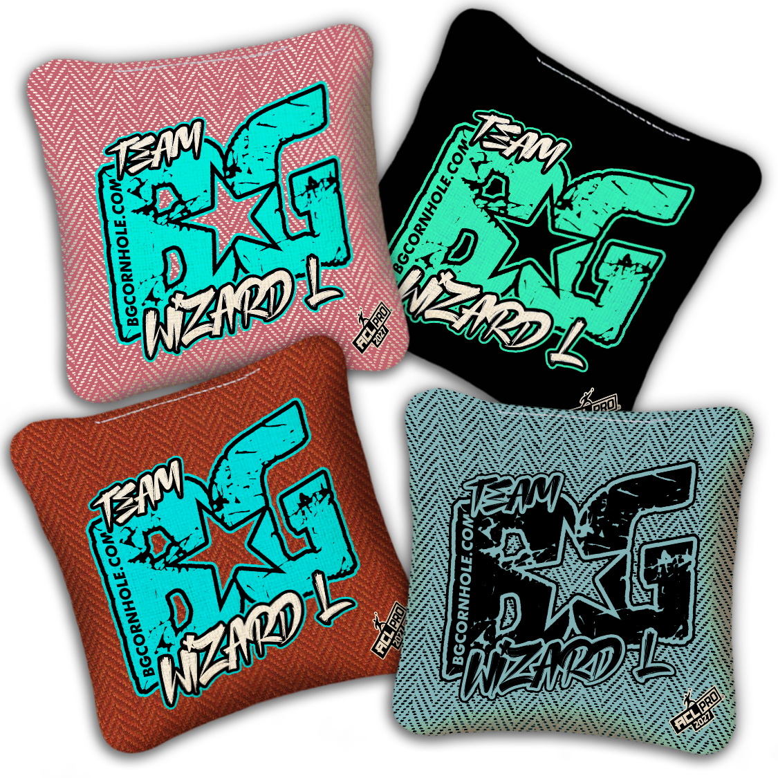 2027 BG Multiple Bag Models "WIZARD L ESPN THROWBACK COLORMATCH" - ACL Pro Stamped Cornhole Bags - SET OF 4 BAGS