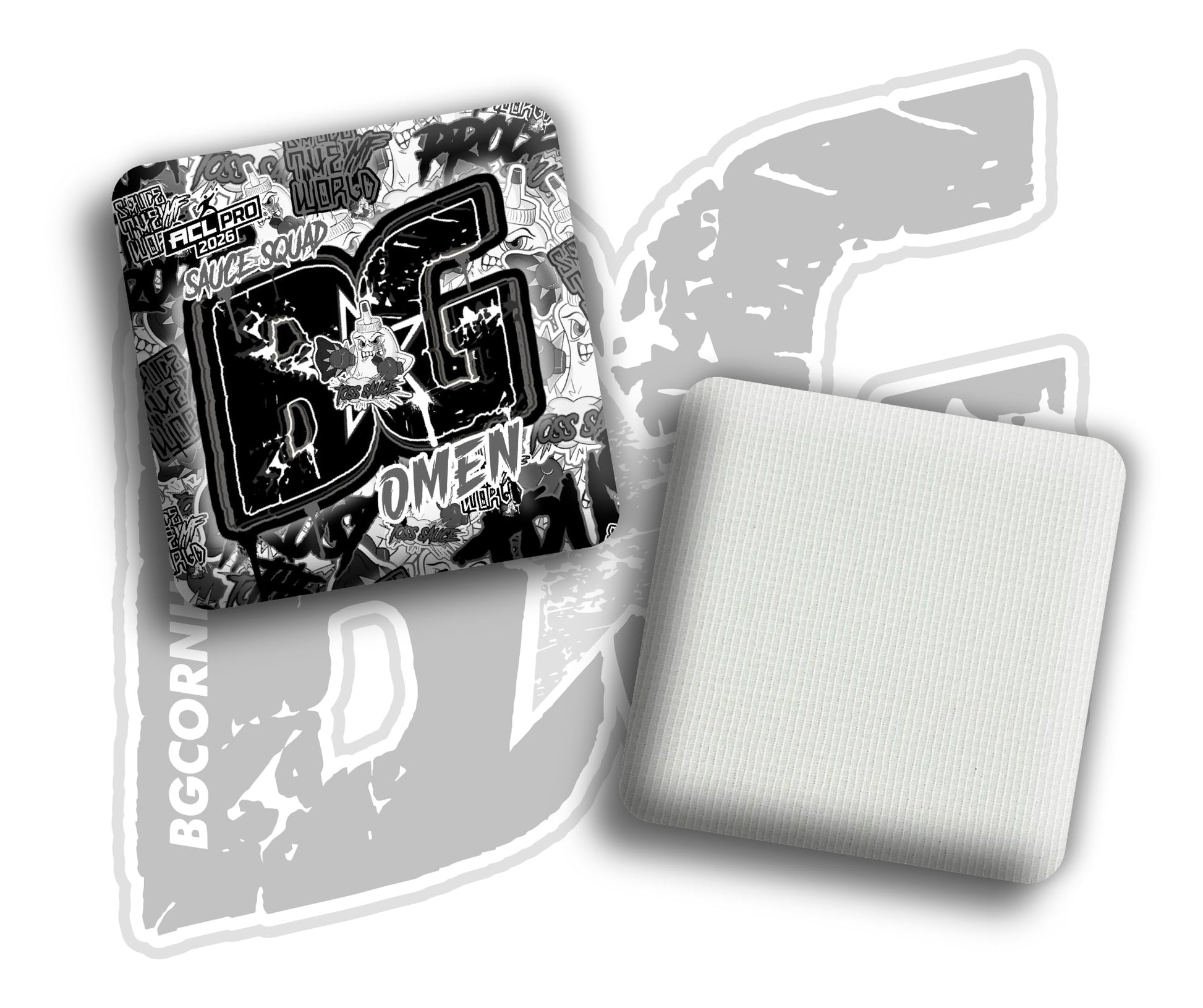 2026 BG Omen "Sticker Rush" Collab - ACL Pro Stamped Cornhole Bags - SET OF 4 BAGS