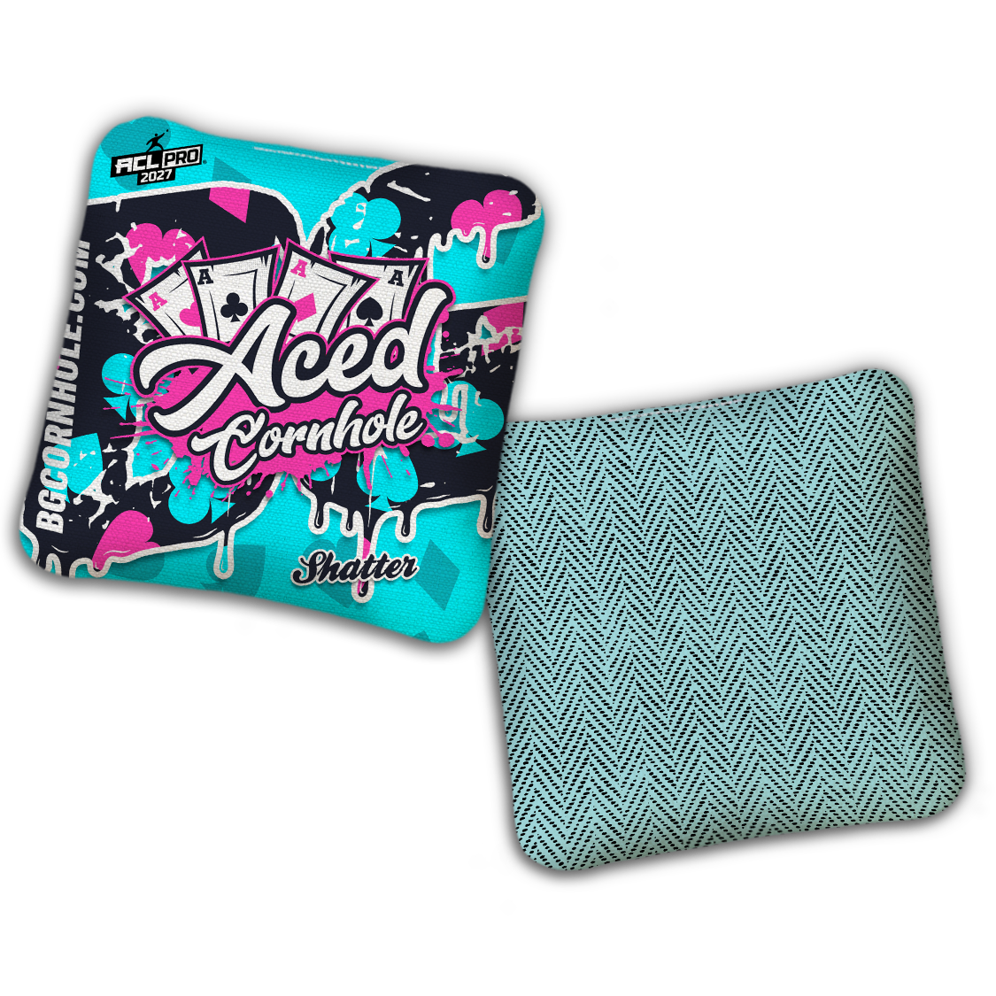 2027 BG Multiple Bag Models - "Aced Suits” Ace Cornhole Collab - ACL Pro Stamped Cornhole Bags - SET OF 4 BAGS