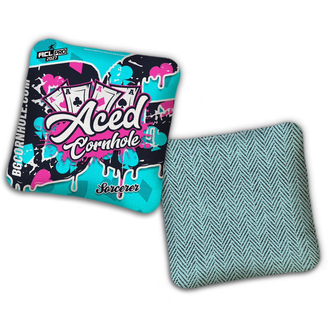 2027 BG Multiple Bag Models - "Aced Suits” Ace Cornhole Collab - ACL Pro Stamped Cornhole Bags - SET OF 4 BAGS