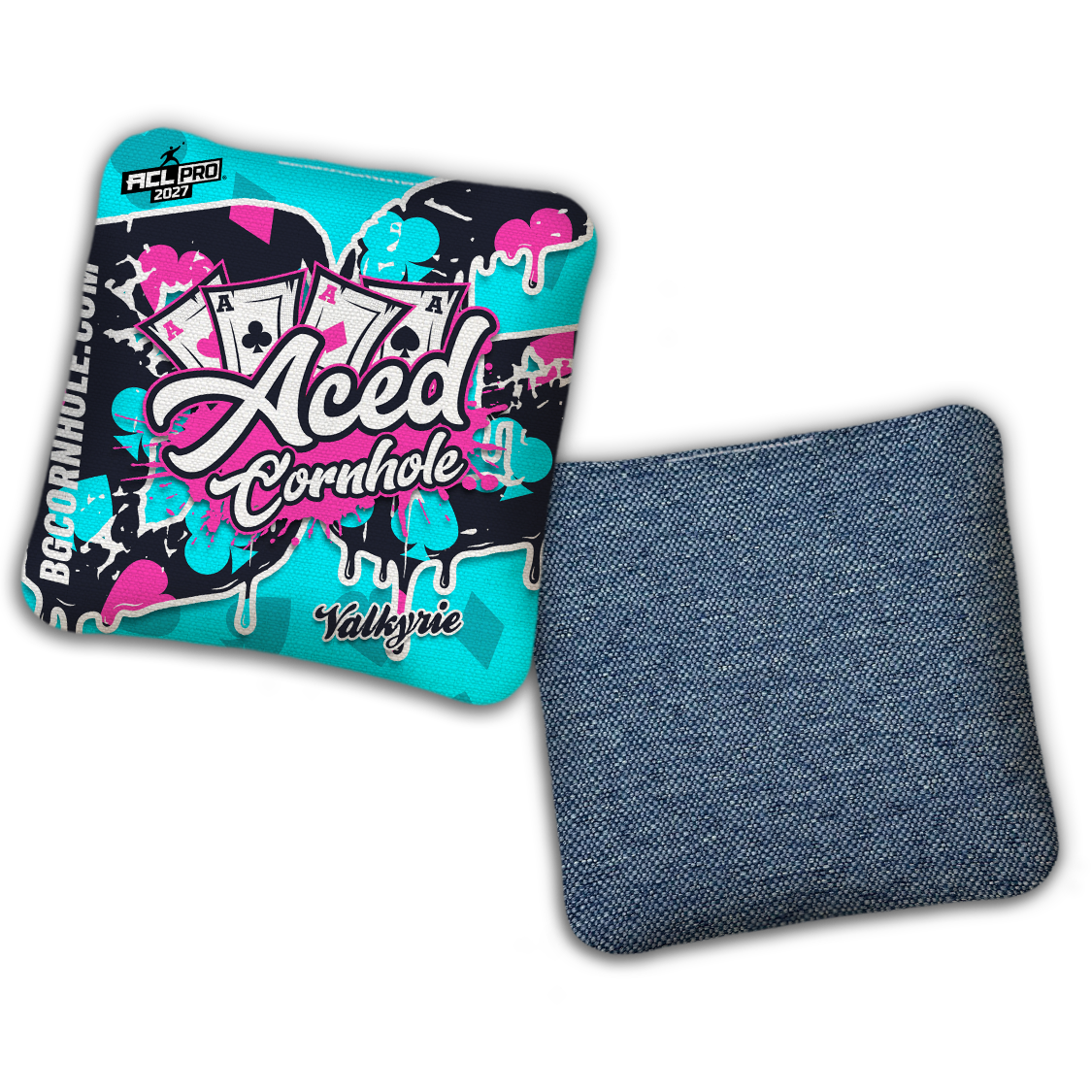 2027 BG Multiple Bag Models - "Aced Suits” Ace Cornhole Collab - ACL Pro Stamped Cornhole Bags - SET OF 4 BAGS