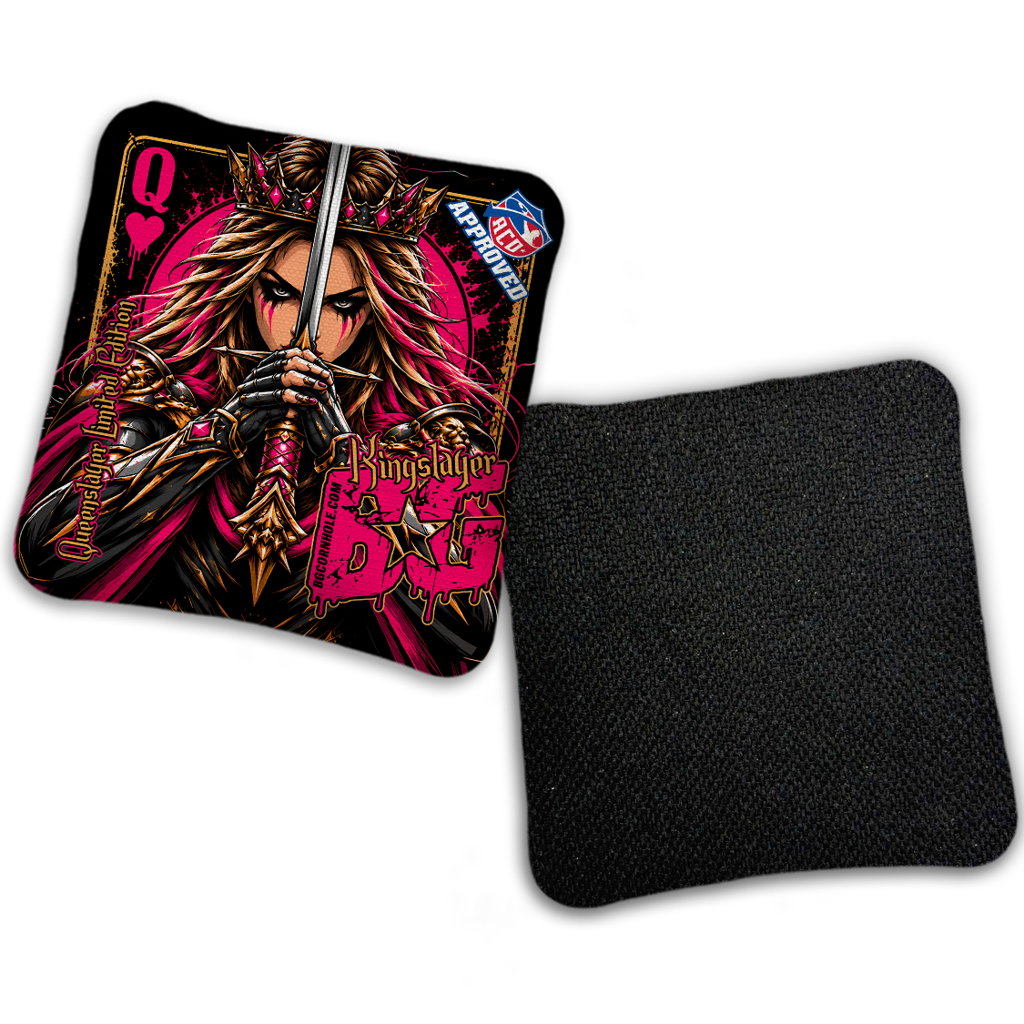 2027 ACO - BG KINGSLAYER "QUEENSLAYER" - Pro Stamped Cornhole Bags - SET OF 4 BAGS