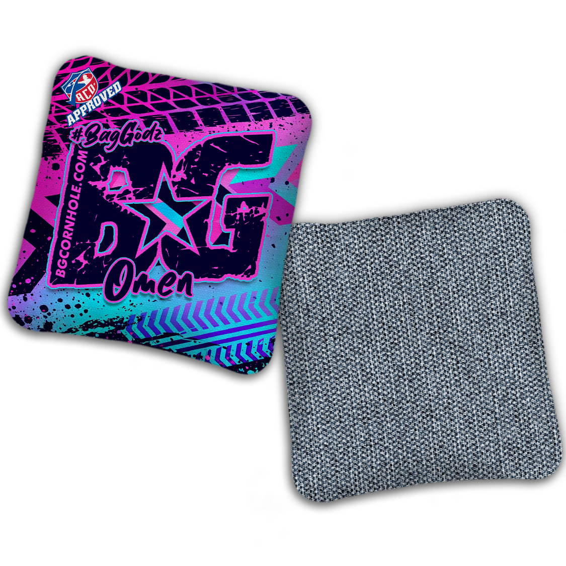 2027 ACO Stamped Cornhole Bags - BG Multiple Bag Models "GRUNGE TRACKS" - SET OF 4 BAGS
