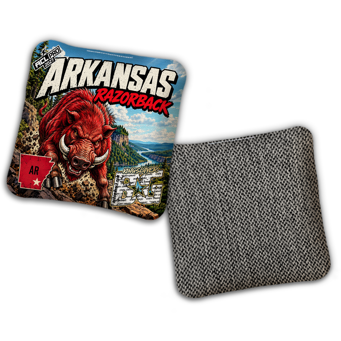 2027 BG Multiple Bag Models "Arkansas Razorback" - ACL Pro Stamped Cornhole Bags