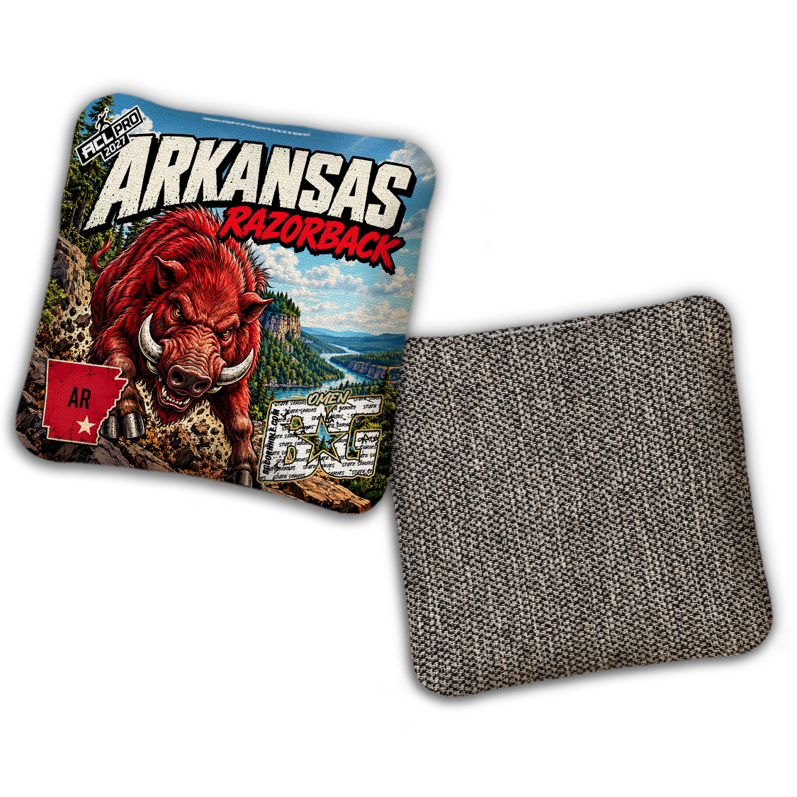 2027 BG Multiple Bag Models "Arkansas Razorback" - ACL Pro Stamped Cornhole Bags