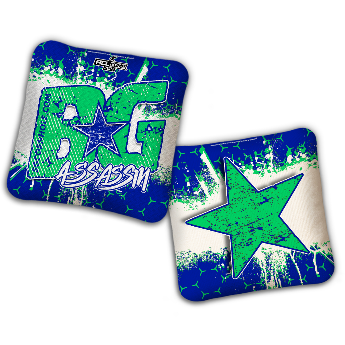 2027 BG Multiple Bag Models - "BROKEN HEX" - ACL Comp Stamped Cornhole Bags - SET OF 4 BAGS