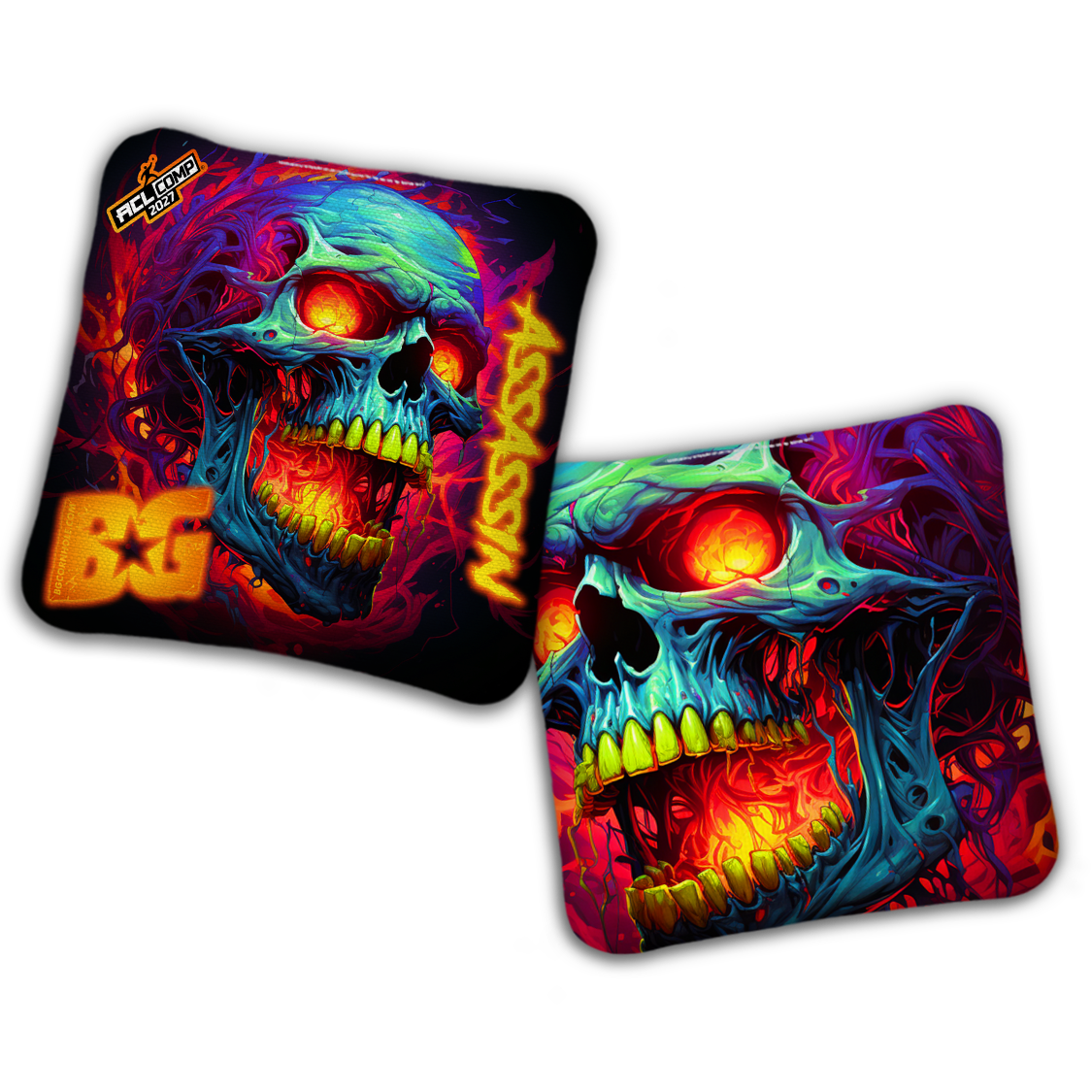 2027 BG Multiple Bag Models - "RAGE FLAME" - ACL Comp Stamped Cornhole Bags - SET OF 4 BAGS