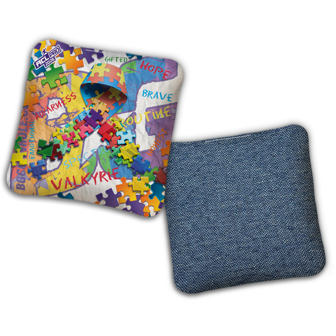 2026 BG Multiple Bag Models "Autism 2026" - ACL Pro Stamped Cornhole Bags - SET OF 4 BAGS