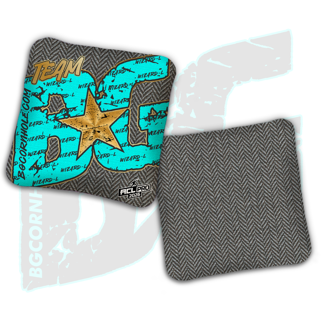 2026 BG Wizard L "Big BG Colormatch" - ACL Pro Stamped Cornhole Bags - SET OF 4 BAGS