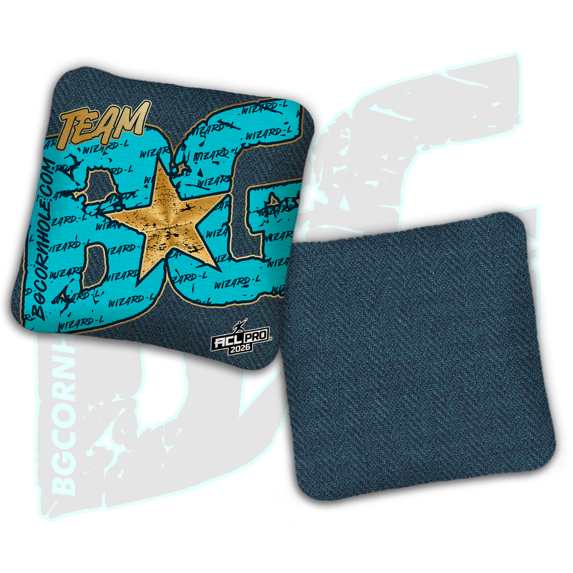 2026 BG Wizard L "Big BG Colormatch" - ACL Pro Stamped Cornhole Bags - SET OF 4 BAGS