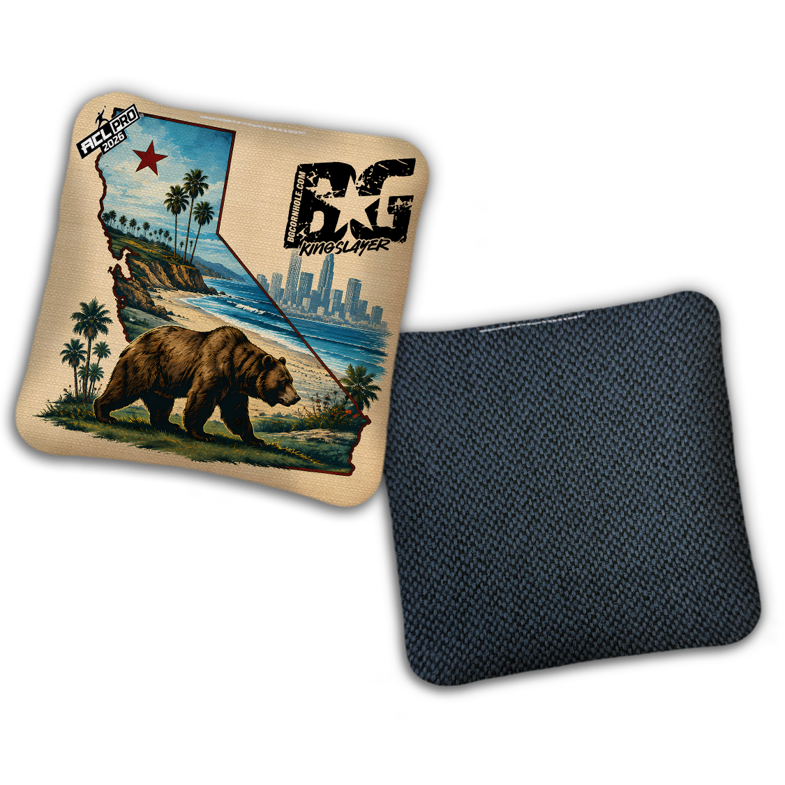 2026 BG Multiple Bag Models "Cali Bear" - ACL Pro Stamped Cornhole Bags - SET OF 4 BAGS