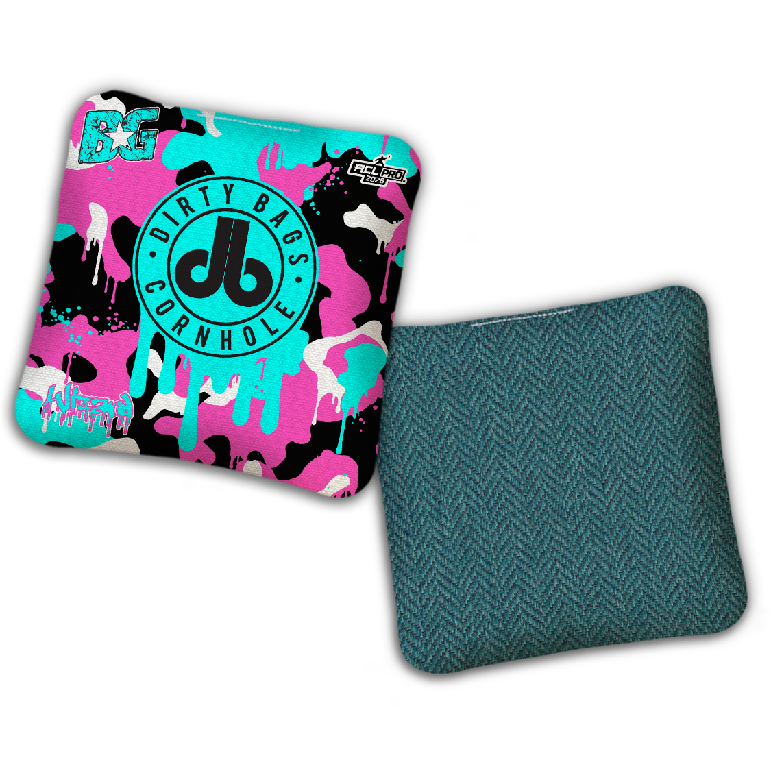 2026 BG Multiple Bag Models - "DB Camoflauge Drip” Dirty Bags Collab - ACL Pro Stamped Cornhole Bags - SET OF 4 BAGS