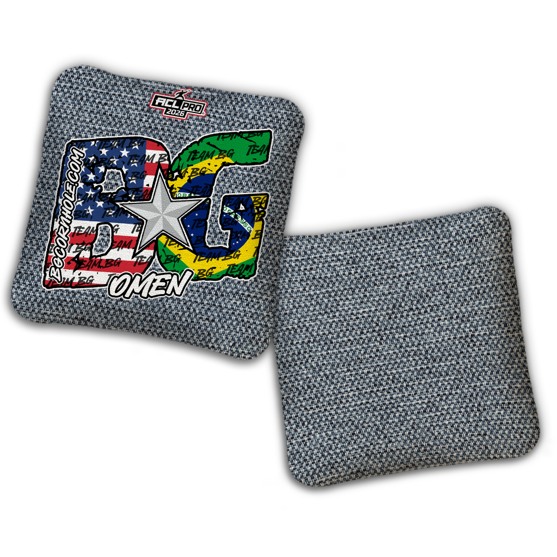 2026 BG Multiple Bag Models "Gabe Clauson Flags" - ACL Pro Stamped Cornhole Bags - SET OF 4 BAGS
