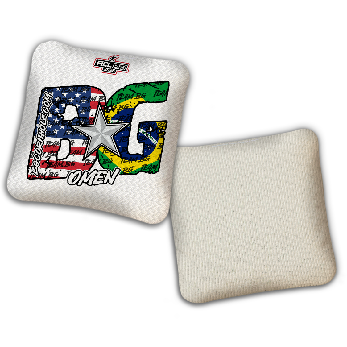 2026 BG Multiple Bag Models "Gabe Clauson Flags" - ACL Pro Stamped Cornhole Bags - SET OF 4 BAGS
