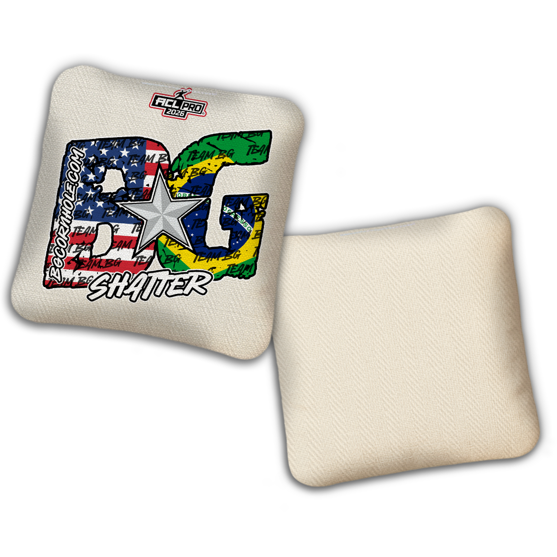 2026 BG Multiple Bag Models "Gabe Clauson Flags" - ACL Pro Stamped Cornhole Bags - SET OF 4 BAGS