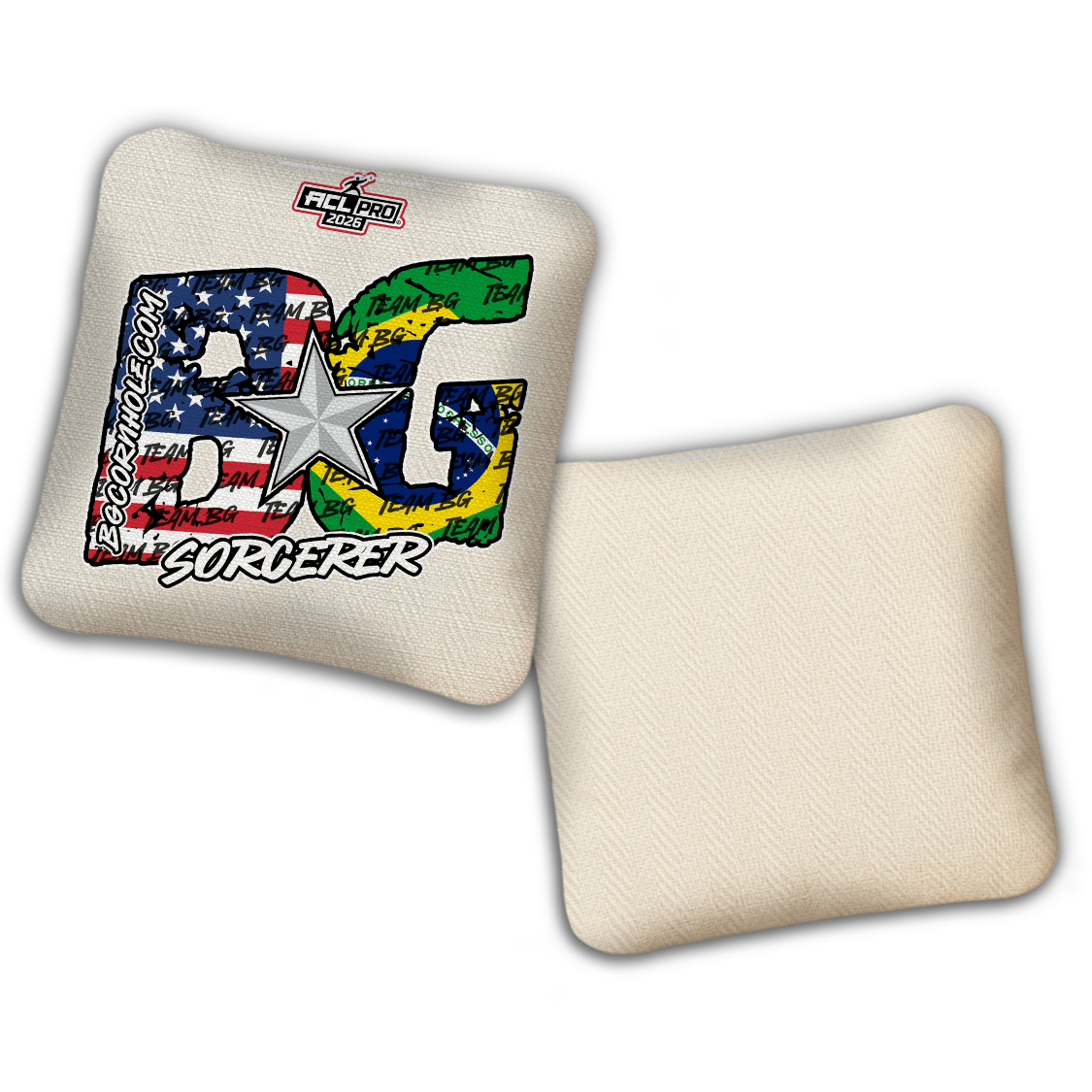 2026 BG Multiple Bag Models "Gabe Clauson Flags" - ACL Pro Stamped Cornhole Bags - SET OF 4 BAGS