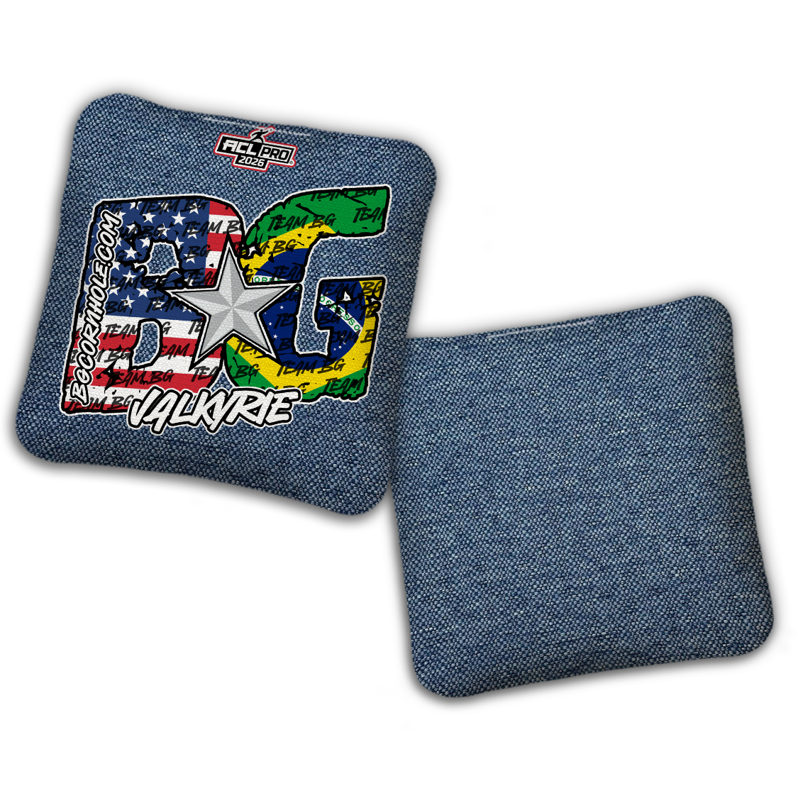 2026 BG Multiple Bag Models "Gabe Clauson Flags" - ACL Pro Stamped Cornhole Bags - SET OF 4 BAGS