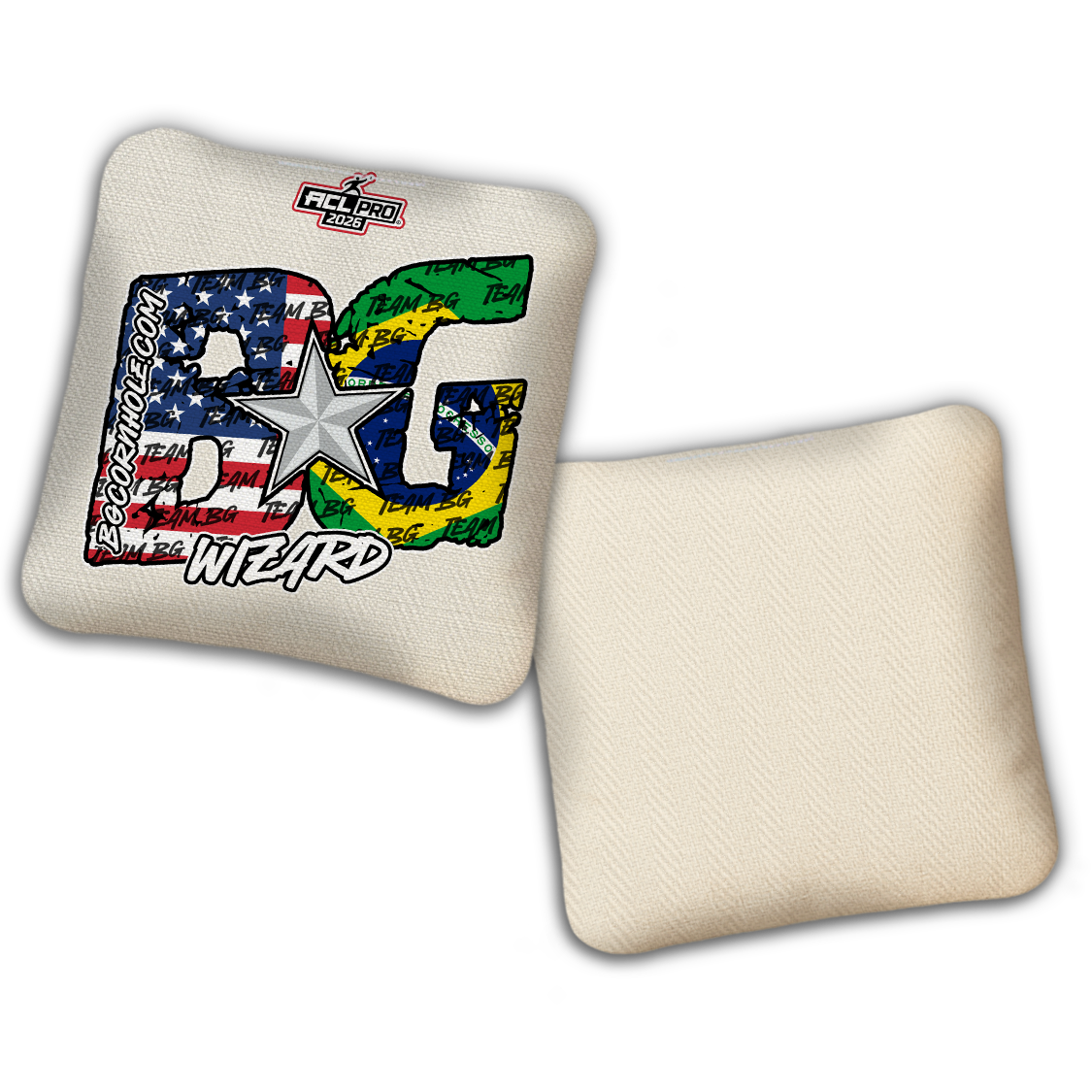 2026 BG Multiple Bag Models "Gabe Clauson Flags" - ACL Pro Stamped Cornhole Bags - SET OF 4 BAGS