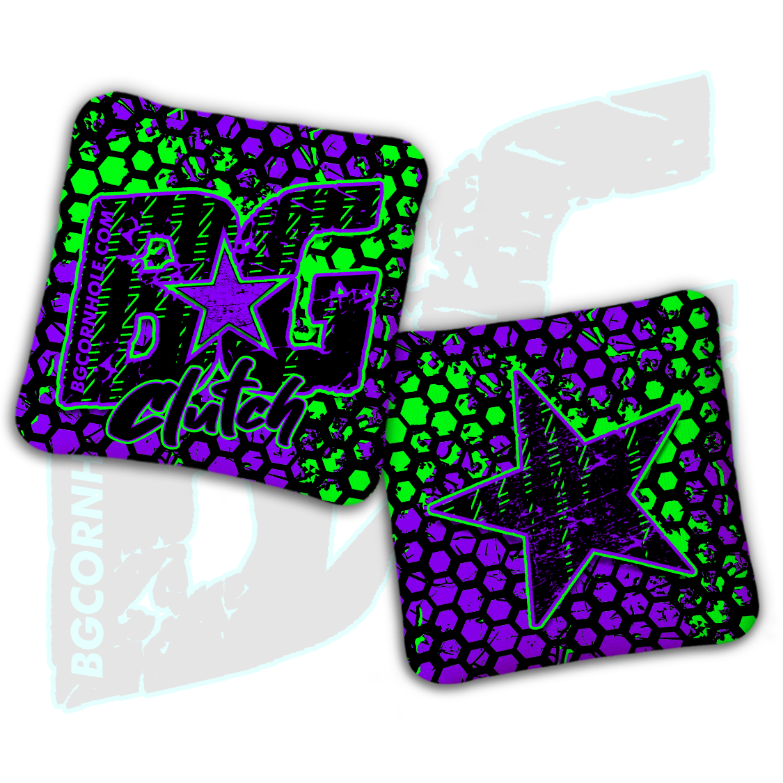 BG Multiple Bag Models  - "Neon Honeycomb" - Non Stamped Cornhole Bags - SET OF 4 bags