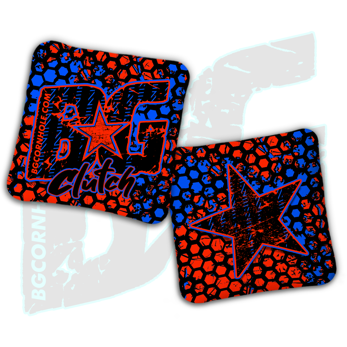 BG Multiple Bag Models  - "Neon Honeycomb" - Non Stamped Cornhole Bags - SET OF 4 bags