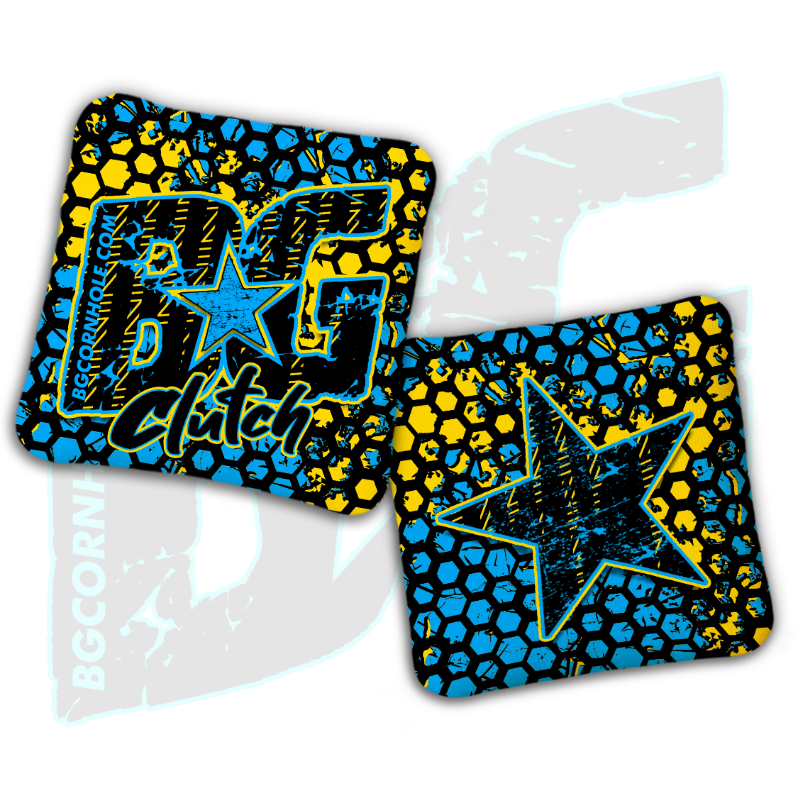 BG Multiple Bag Models  - "Neon Honeycomb" - Non Stamped Cornhole Bags - SET OF 4 bags