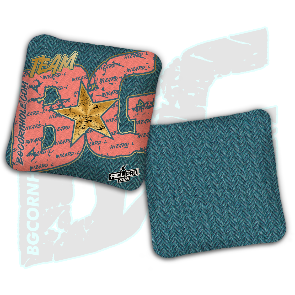 2026 BG Wizard L "Big BG Colormatch" - ACL Pro Stamped Cornhole Bags - SET OF 4 BAGS