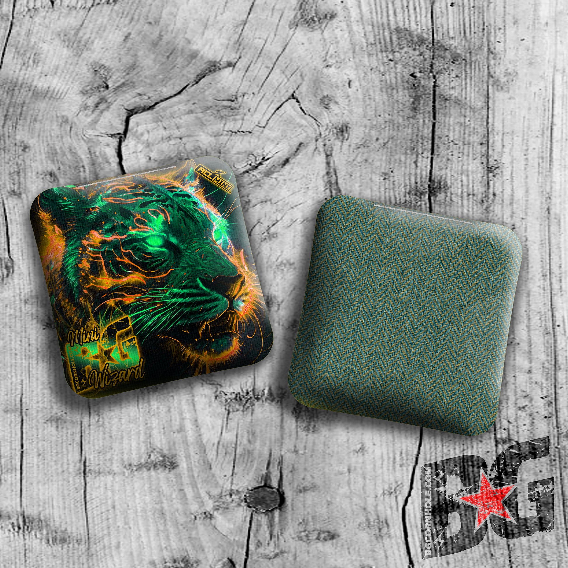 MULTIPLE BAG TYPES - BG EYE OF TIGER 4" Mini Cornhole Bags- Set of 4 Bags