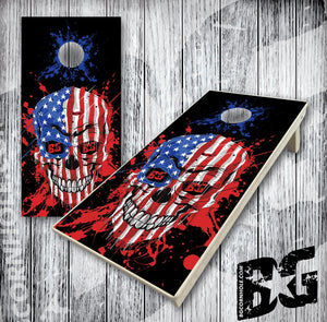 BG "Patriotic Skull" Cornhole Boards - Elite Model