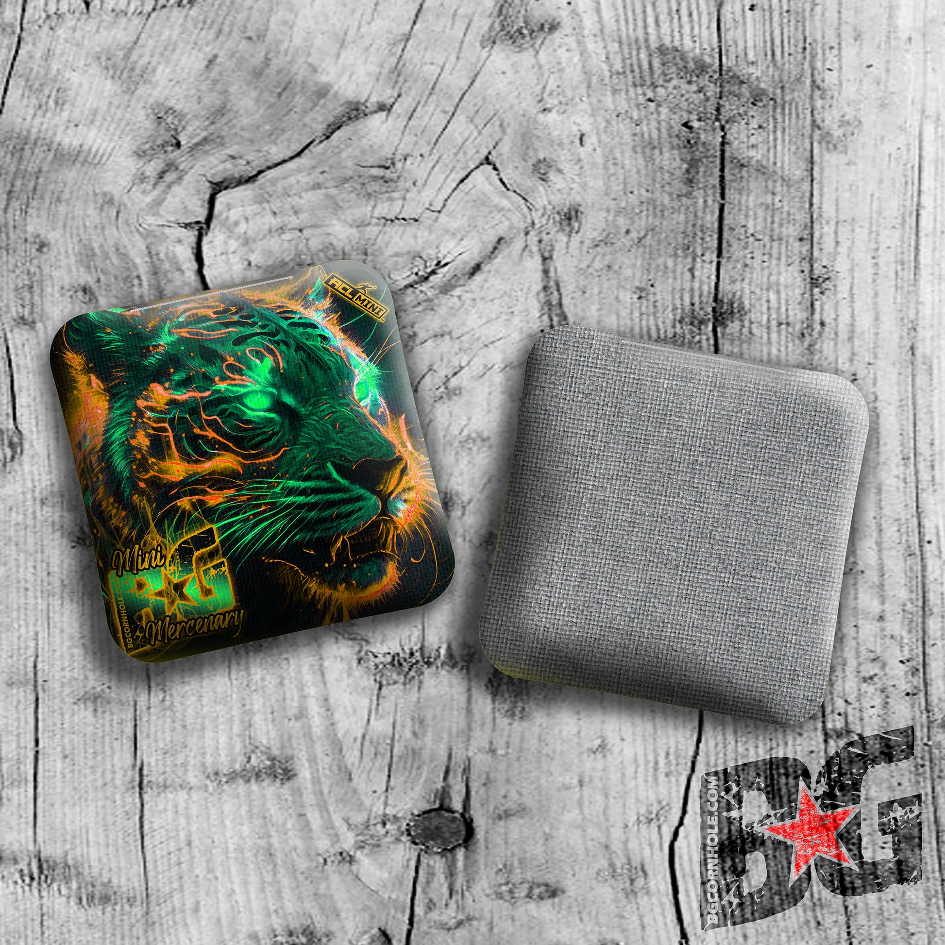 MULTIPLE BAG TYPES - BG EYE OF TIGER 4" Mini Cornhole Bags- Set of 4 Bags
