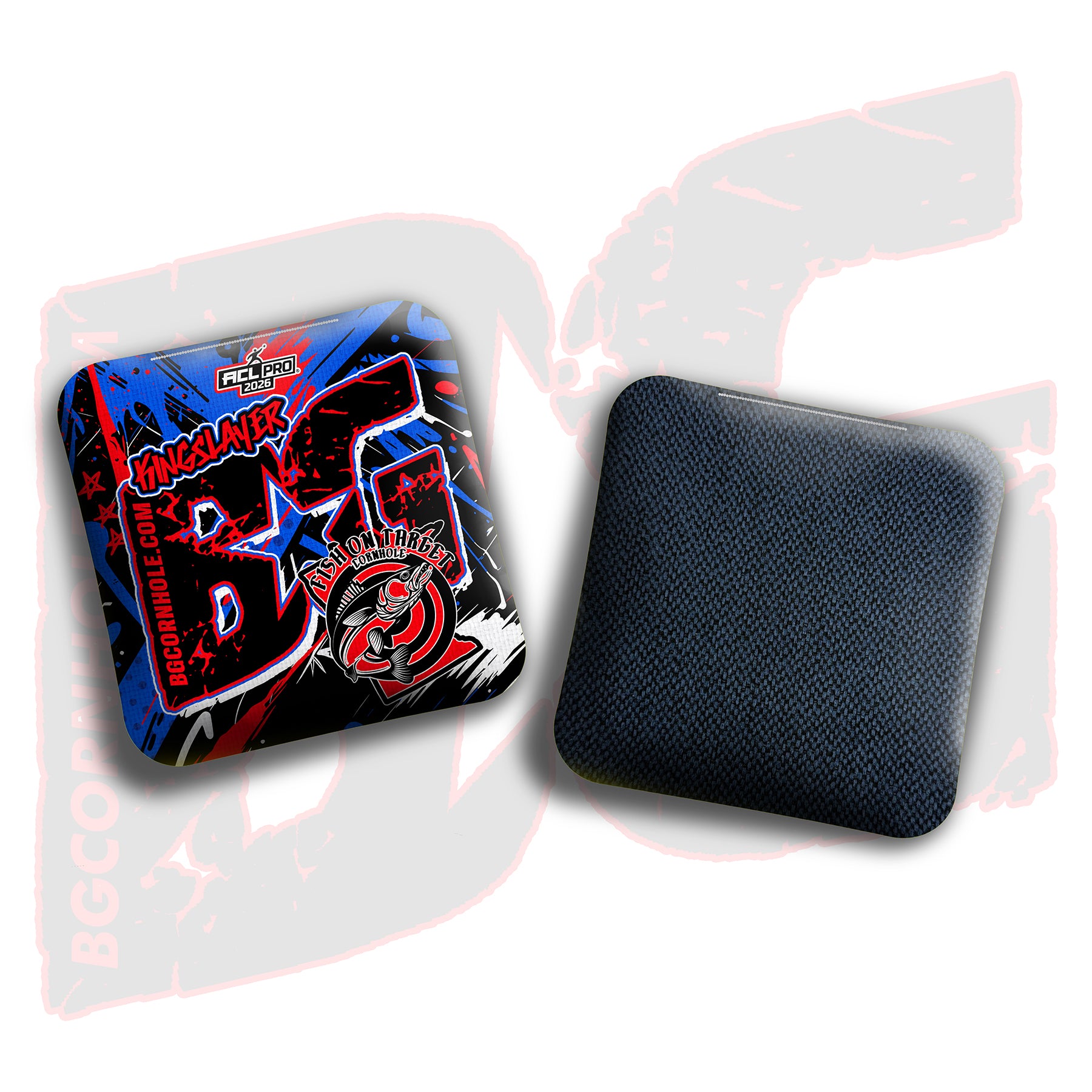 2026 BG Multiple Bag Models"Fish On Target Slash” Collab - ACL Pro Stamped Cornhole Bags - SET OF 4 BAGS