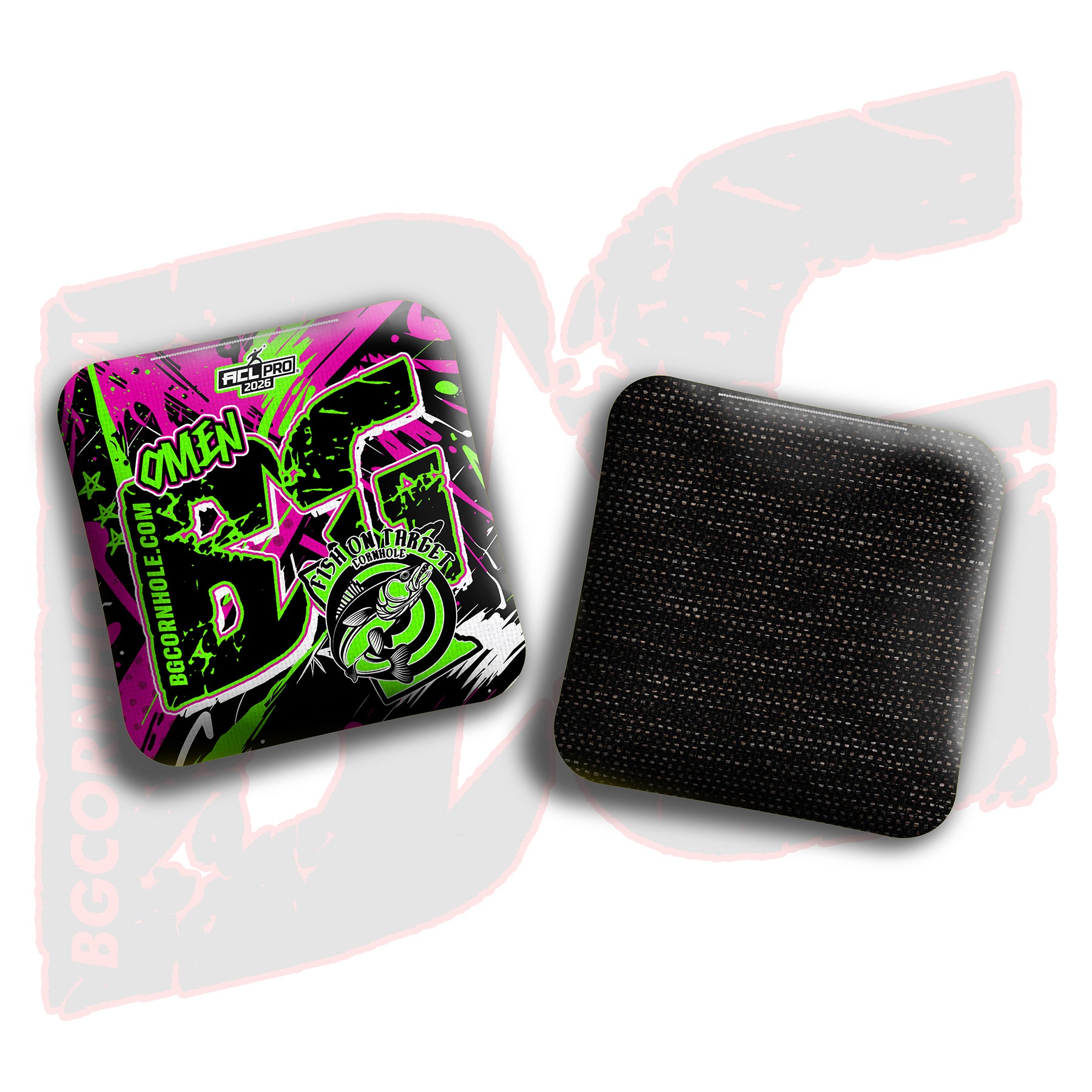 2026 BG Multiple Bag Models"Fish On Target Slash” Collab - ACL Pro Stamped Cornhole Bags - SET OF 4 BAGS