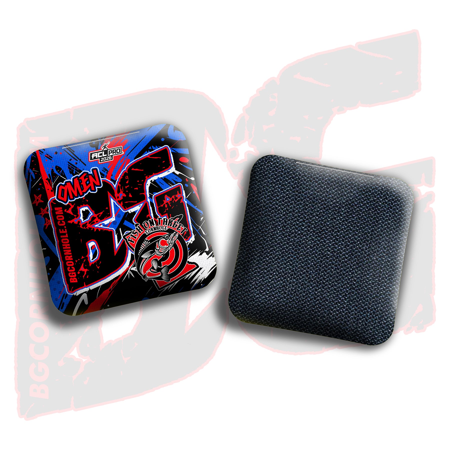 2026 BG Multiple Bag Models"Fish On Target Slash” Collab - ACL Pro Stamped Cornhole Bags - SET OF 4 BAGS