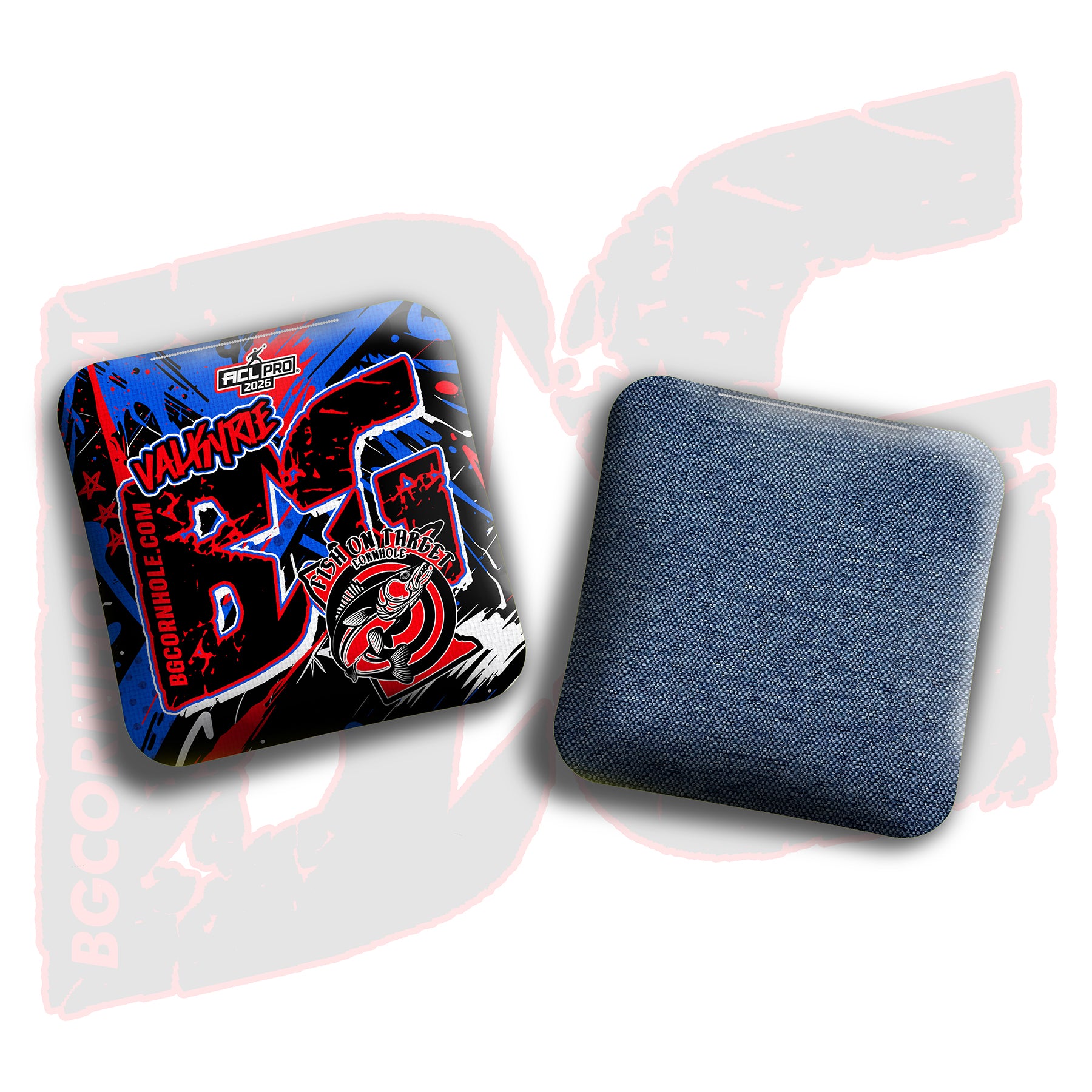 2026 BG Multiple Bag Models"Fish On Target Slash” Collab - ACL Pro Stamped Cornhole Bags - SET OF 4 BAGS